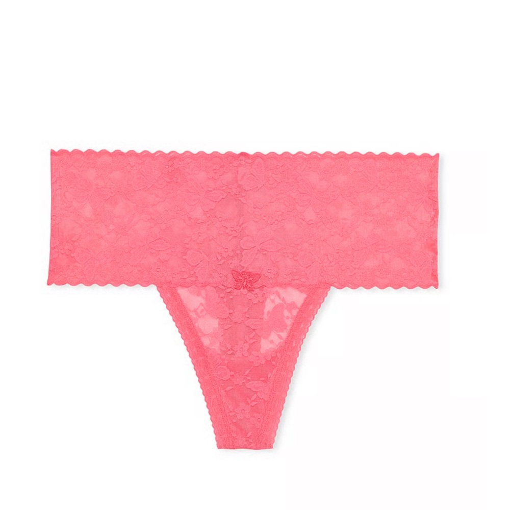 Lace wide waist Pink Thong
